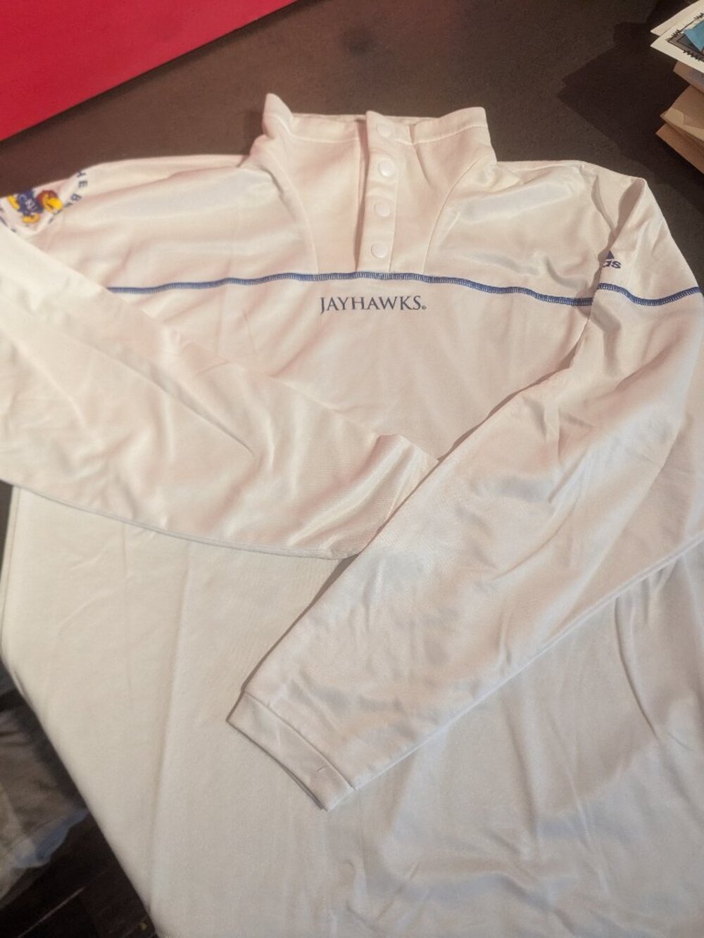 NWOT Adidas Kansas Jayhawks Fleece Lined Pullover